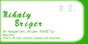 mihaly briger business card